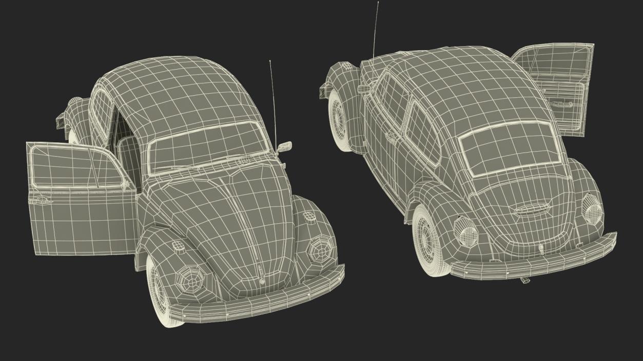 3D model Iconic Volkswagen Beetle Rigged for Maya