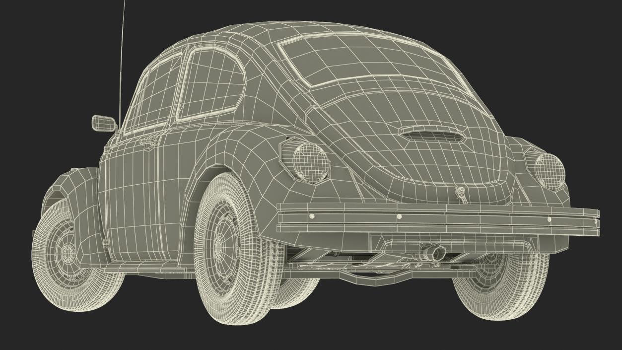 3D model Iconic Volkswagen Beetle Rigged for Maya