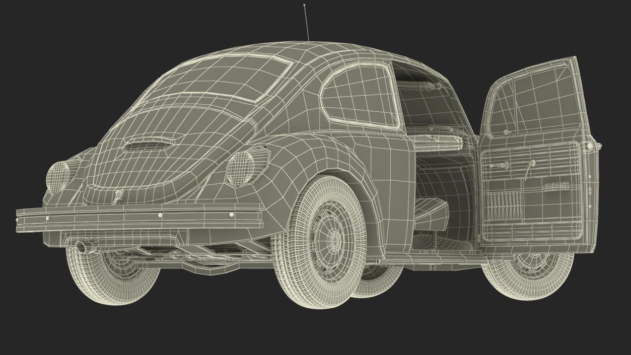 3D model Iconic Volkswagen Beetle Rigged for Maya