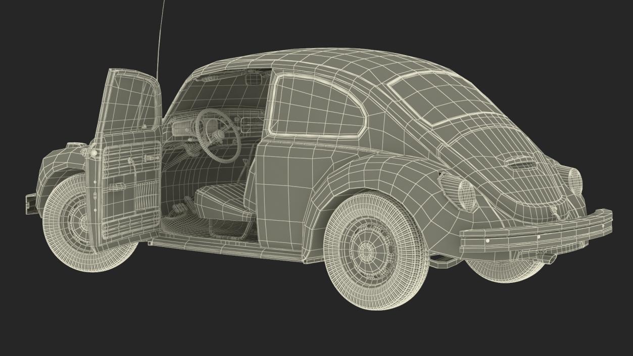 3D model Iconic Volkswagen Beetle Rigged for Maya