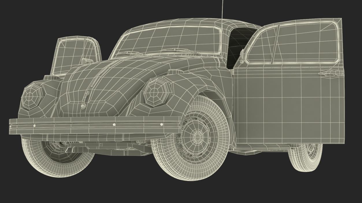 3D model Iconic Volkswagen Beetle Rigged for Maya