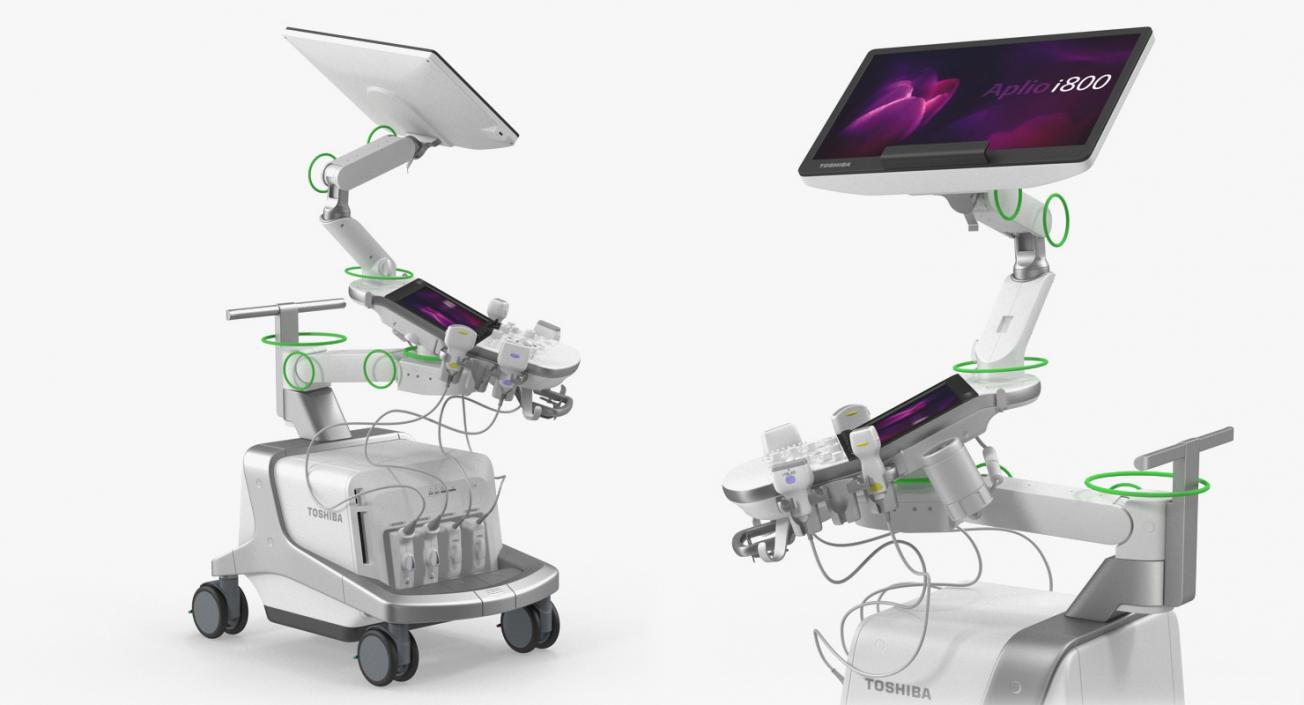 3D Toshiba Aplio i800 Ultrasound System Rigged model