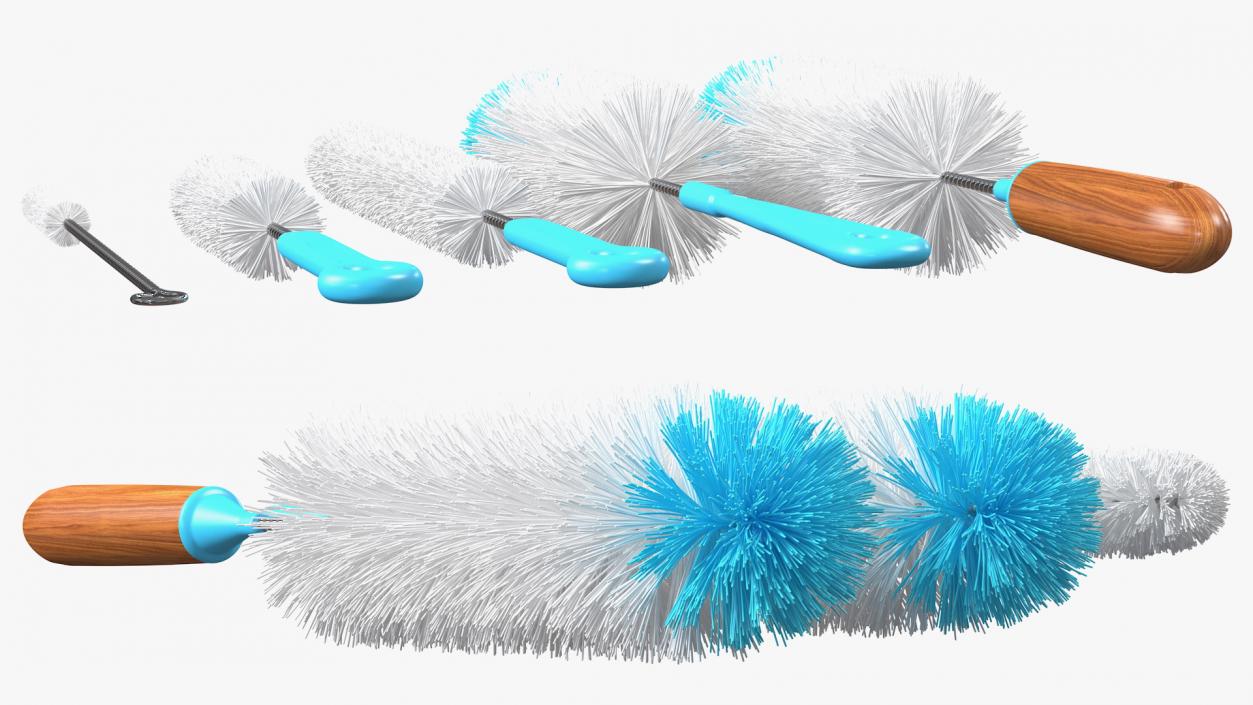 Bottle Brush Cleaner Set 3D model