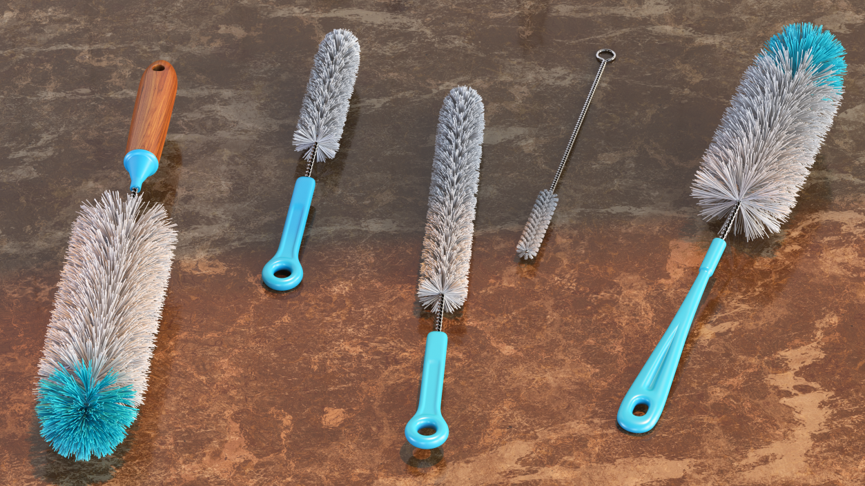 Bottle Brush Cleaner Set 3D model