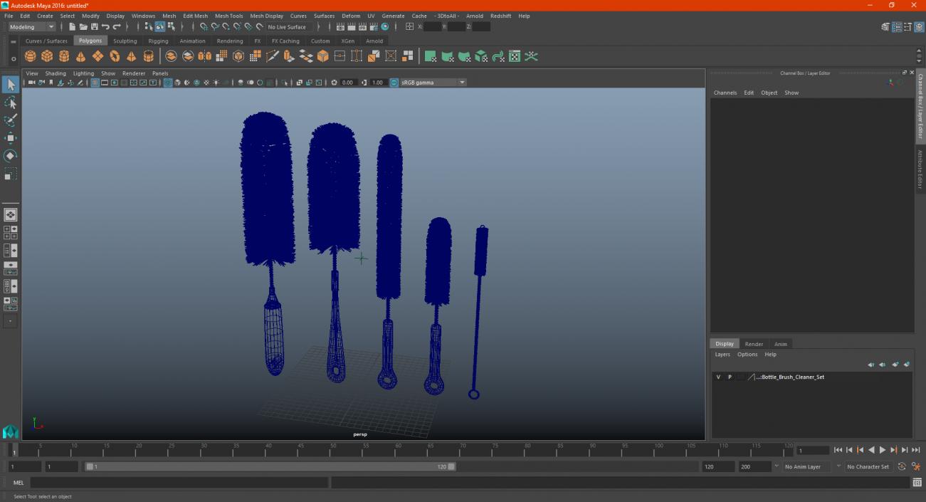 Bottle Brush Cleaner Set 3D model