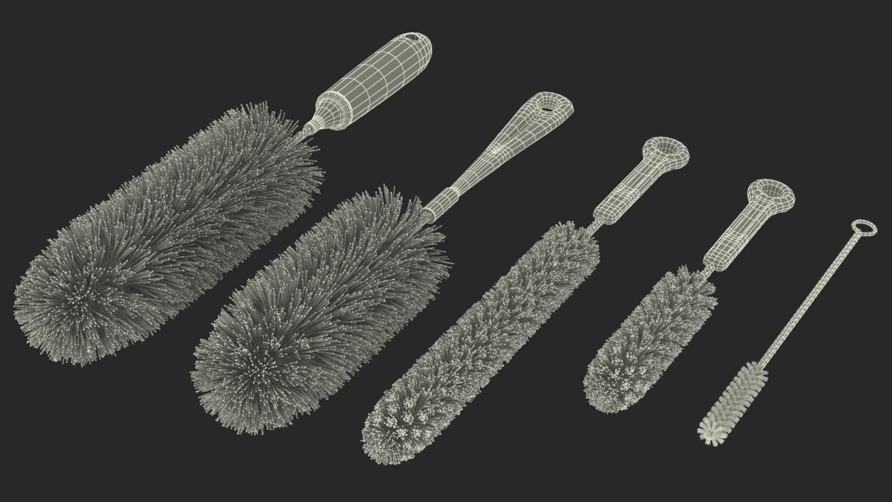 Bottle Brush Cleaner Set 3D model