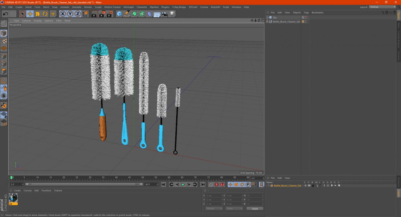 Bottle Brush Cleaner Set 3D model