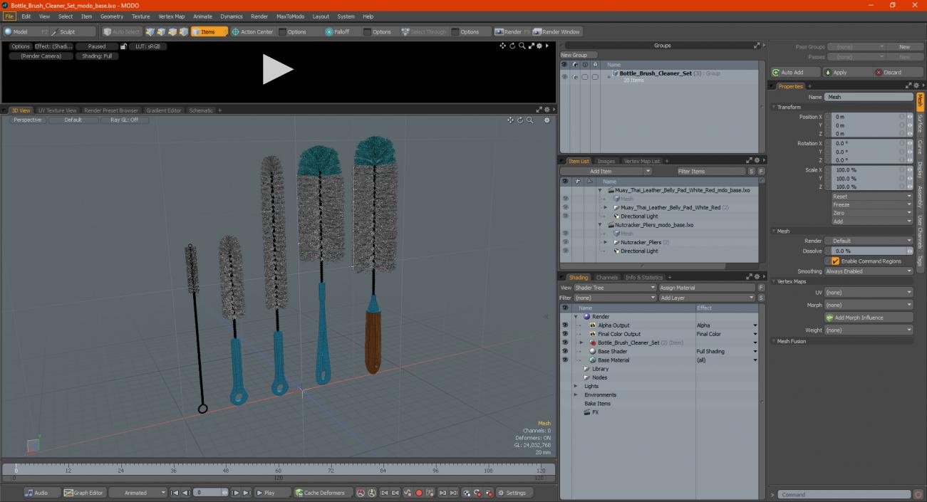 Bottle Brush Cleaner Set 3D model