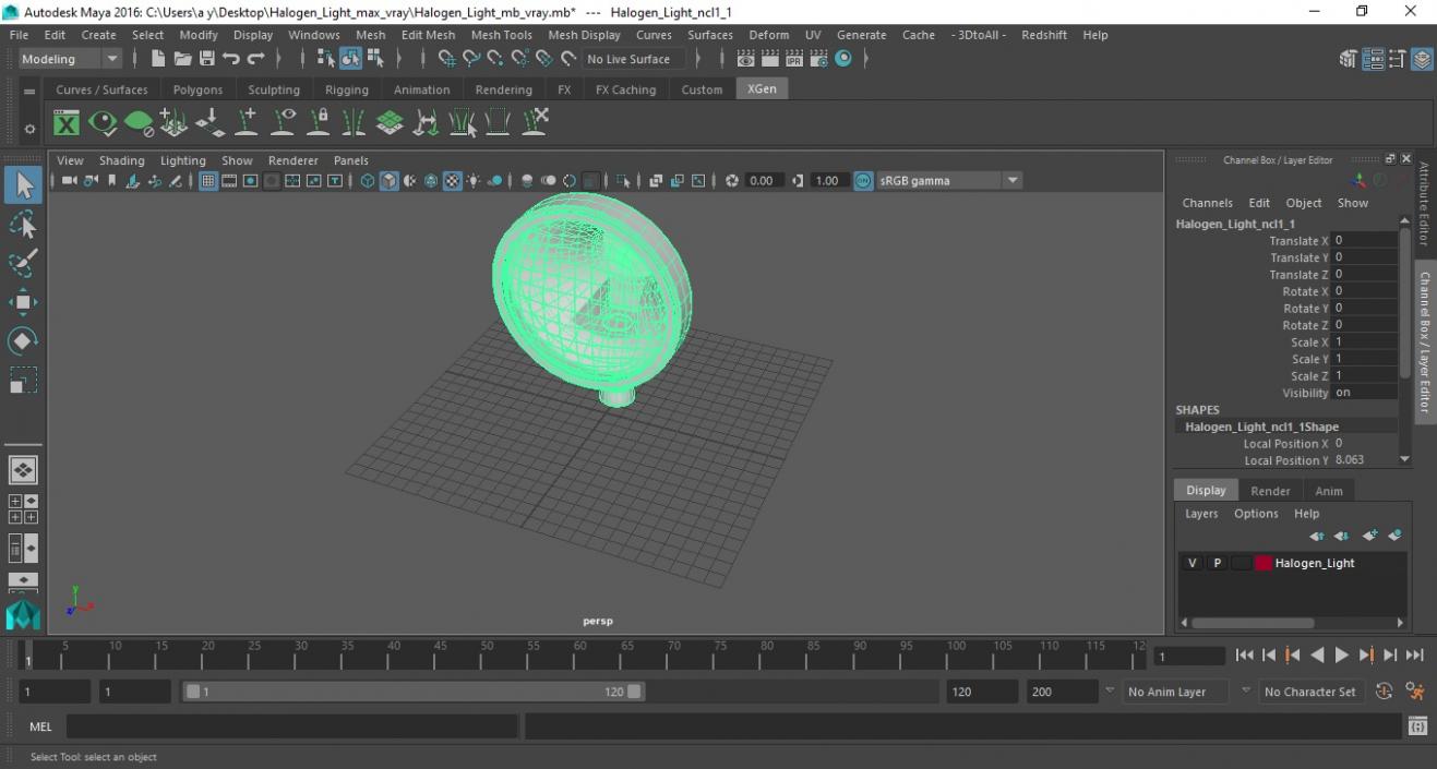 3D Halogen Light model