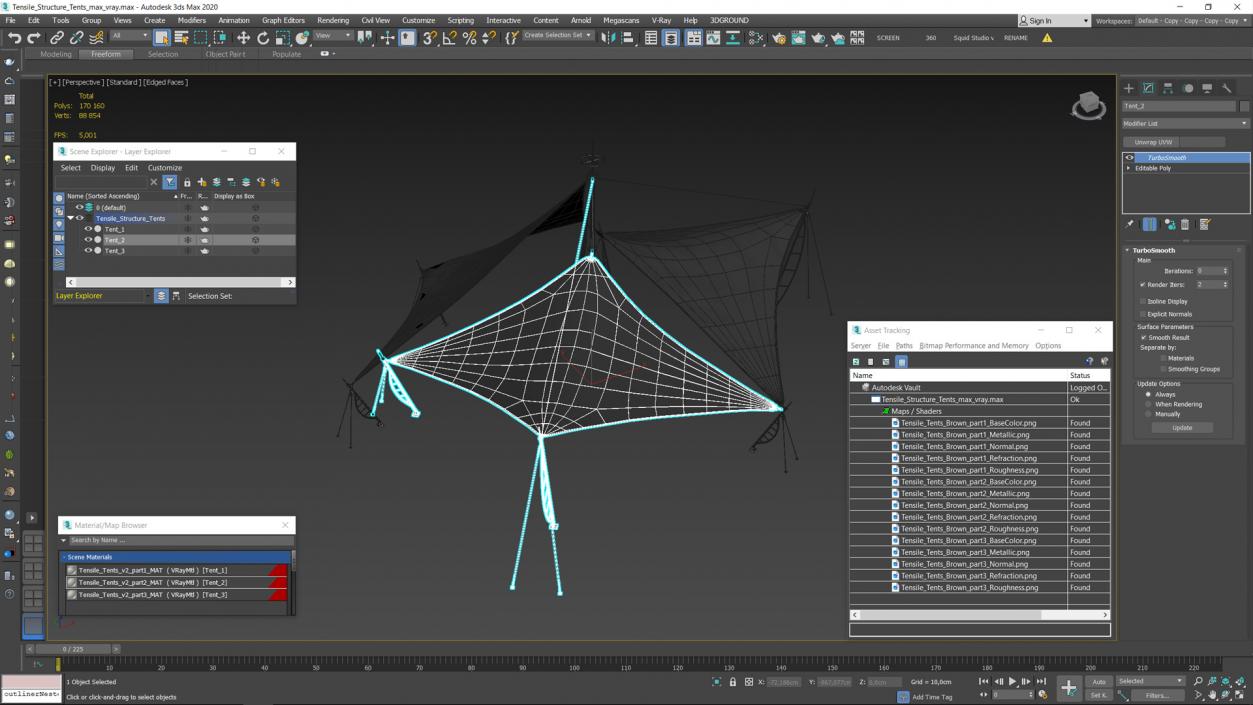 3D Tensile Structure Tents model