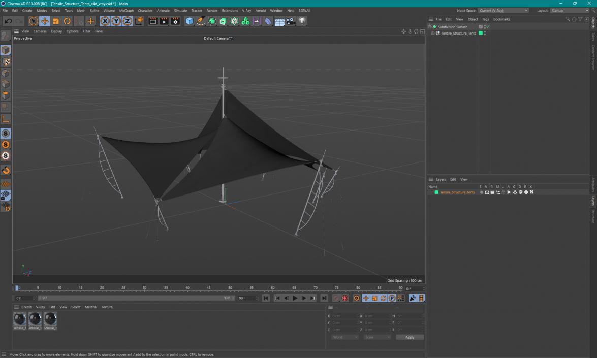 3D Tensile Structure Tents model