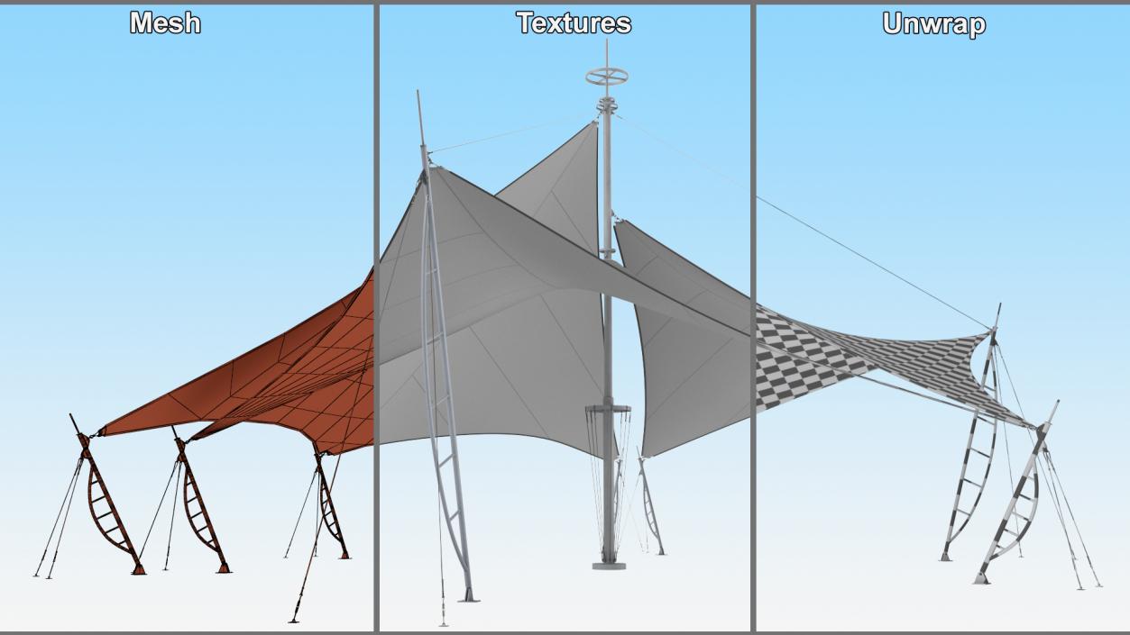 3D Tensile Structure Tents model