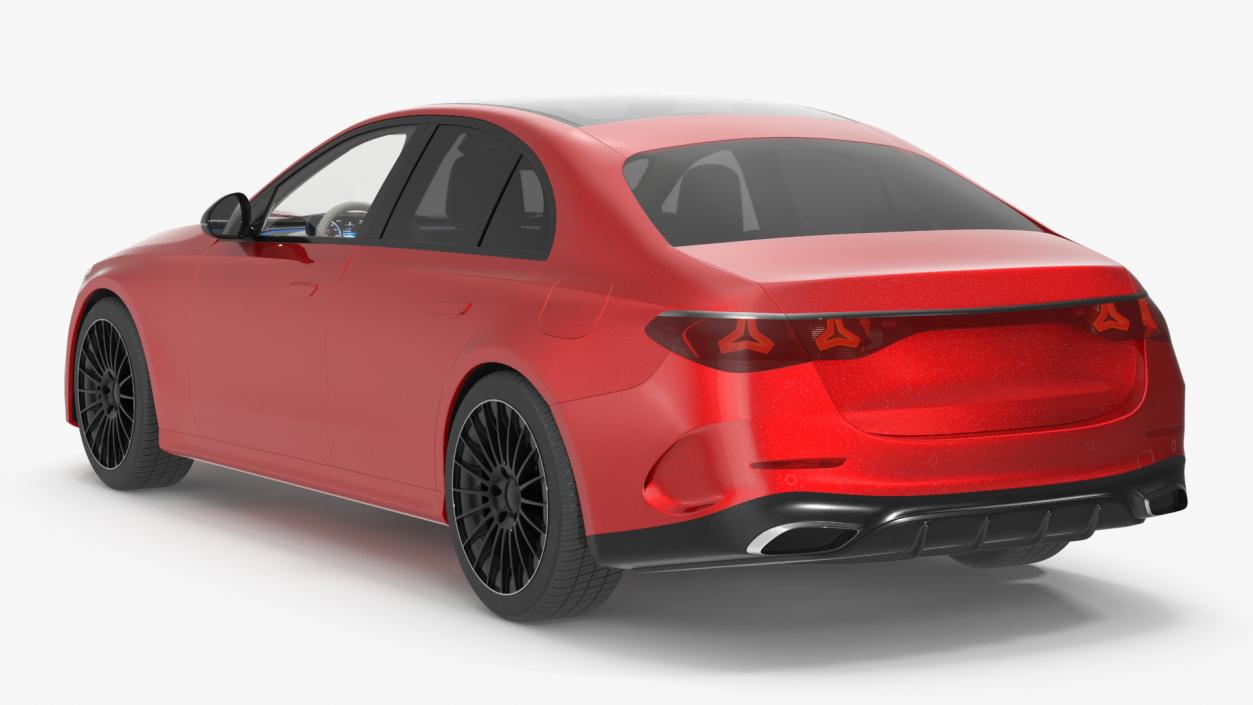 3D Luxury Red Sedan