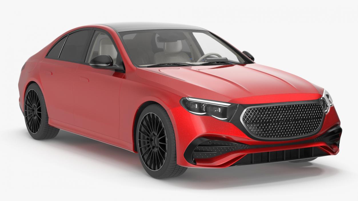 3D Luxury Red Sedan