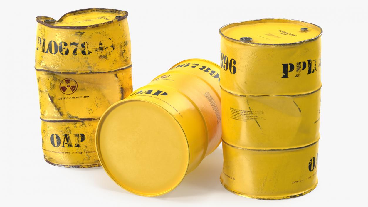 Radioactive Waste Barrels Set 3D model