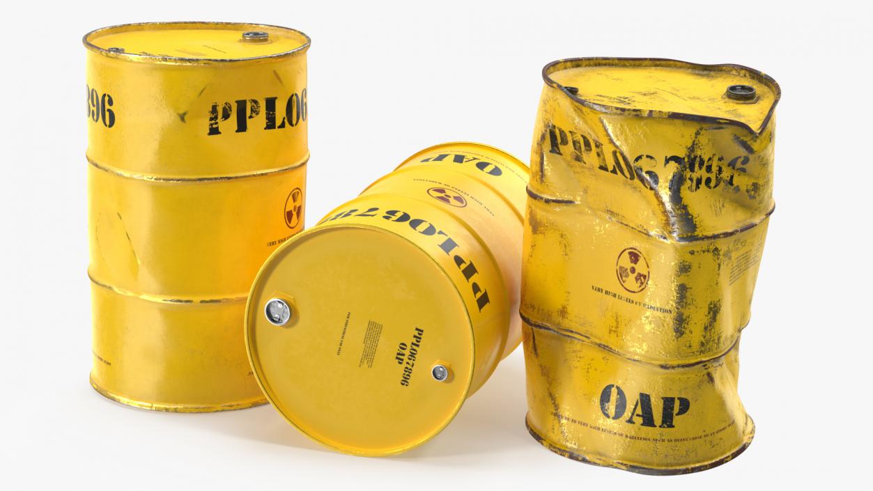 Radioactive Waste Barrels Set 3D model