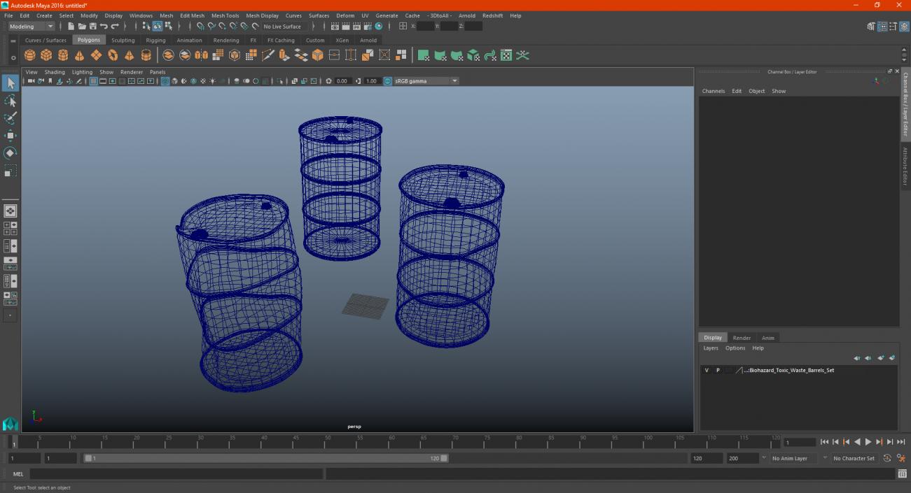 Radioactive Waste Barrels Set 3D model