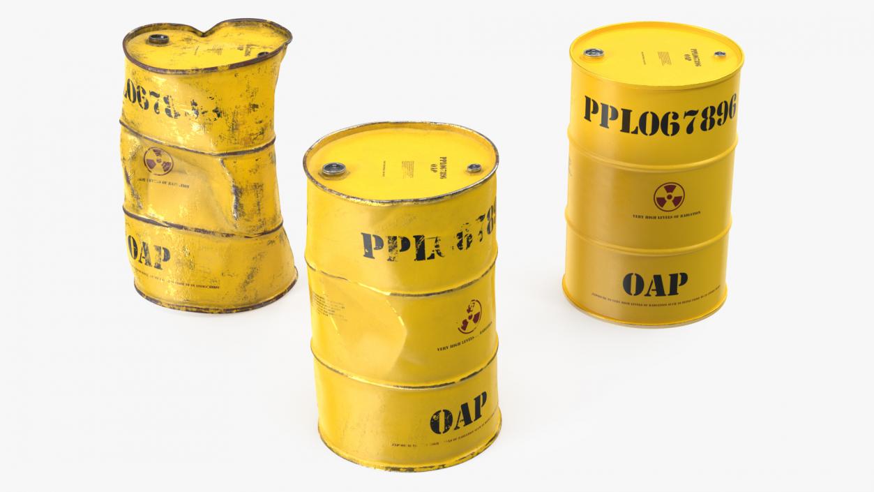 Radioactive Waste Barrels Set 3D model