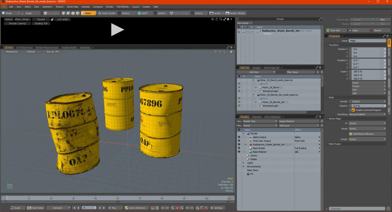 Radioactive Waste Barrels Set 3D model