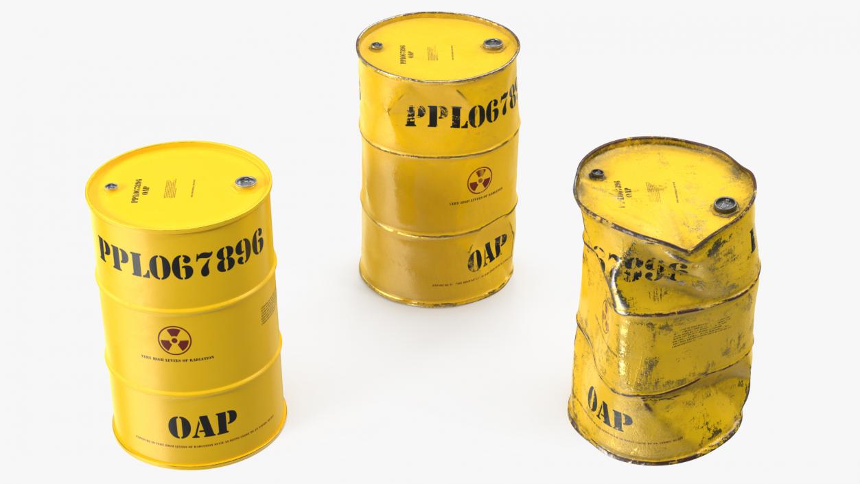 Radioactive Waste Barrels Set 3D model