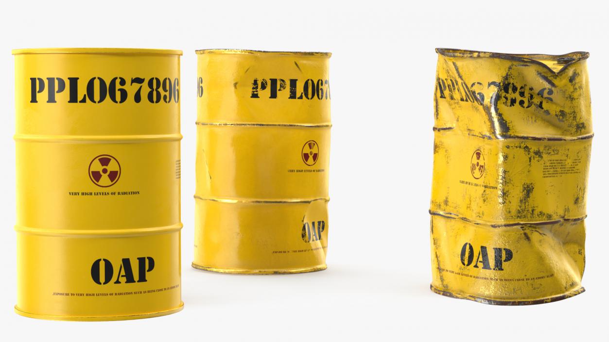 Radioactive Waste Barrels Set 3D model