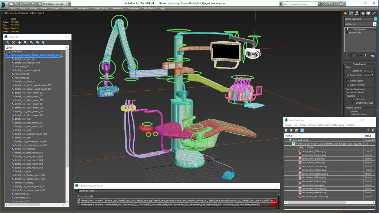 3D model Planmeca Sovereign Classic Dental Unit Rigged