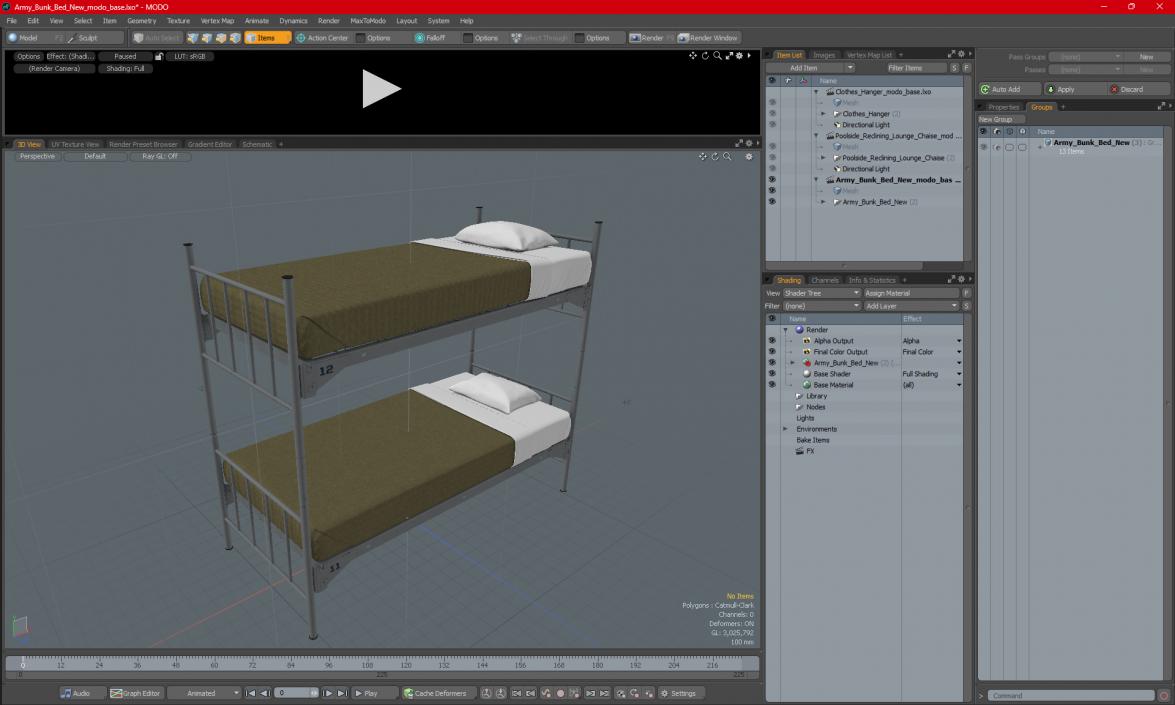 Army Bunk Bed New 3D