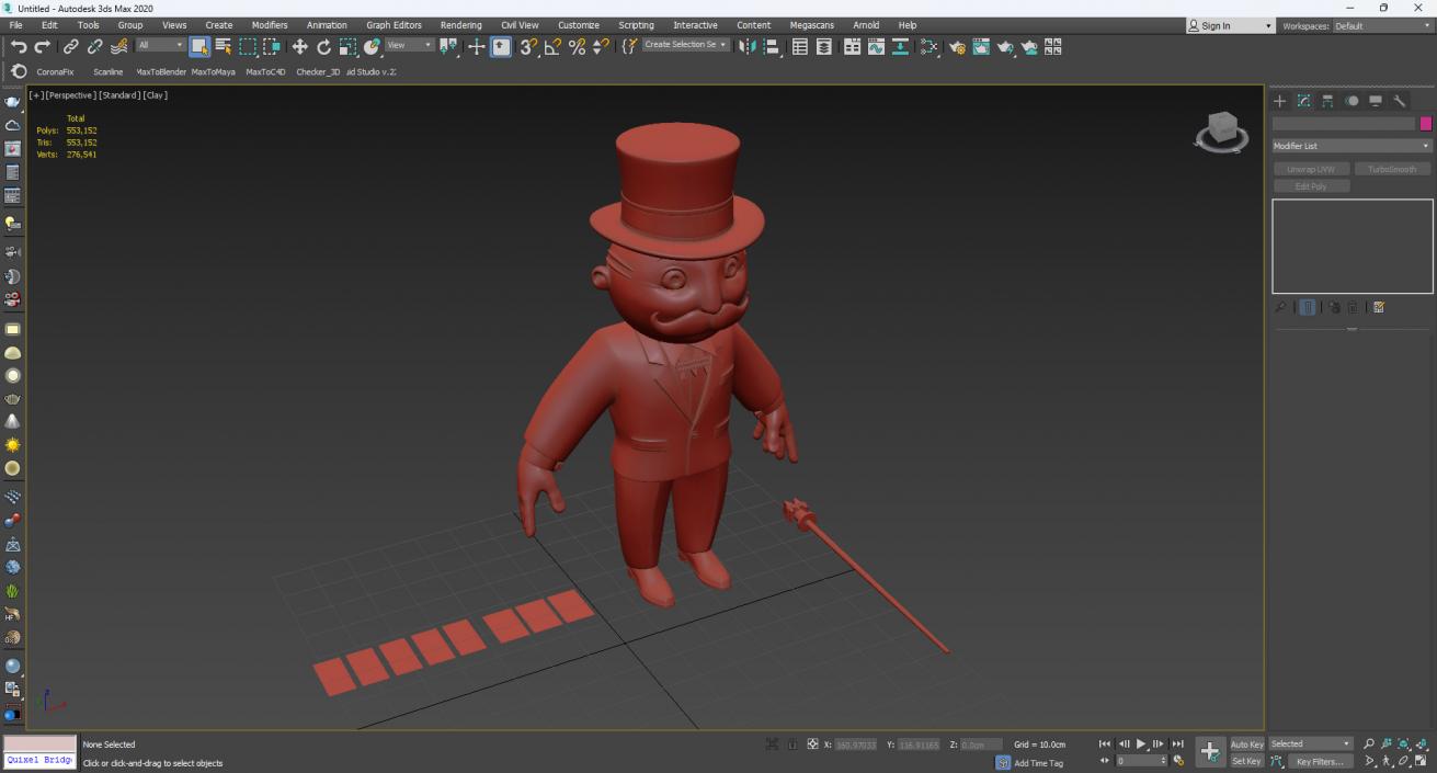 3D Mr Monopoly A-pose for 3D Print