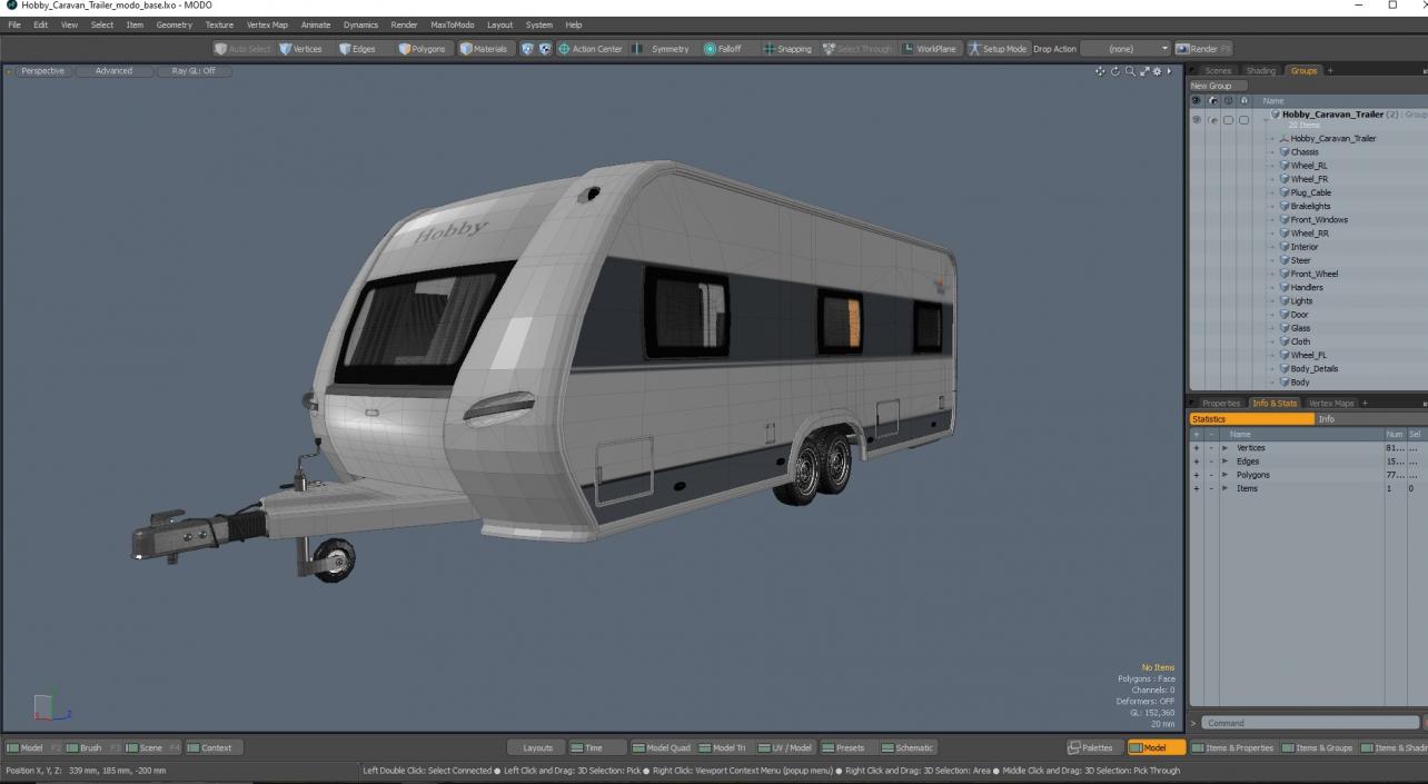 3D Hobby Caravan Trailer