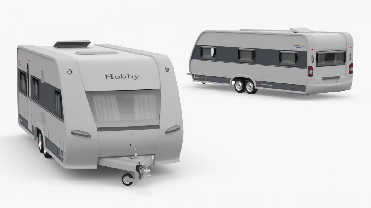 3D Hobby Caravan Trailer