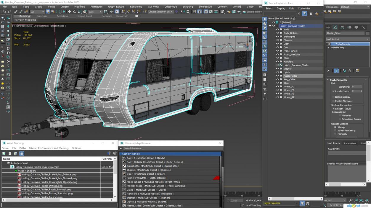 3D Hobby Caravan Trailer