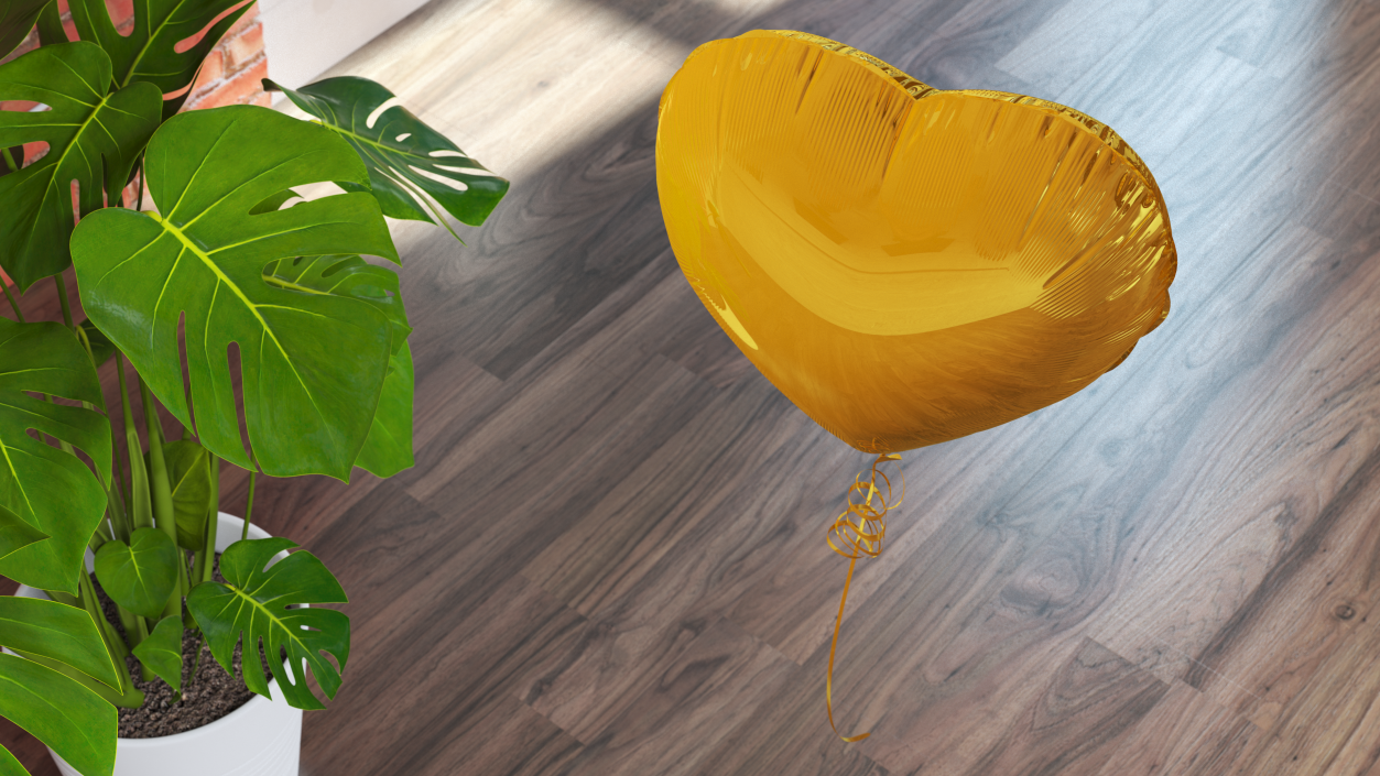 3D model Heart Shaped Foil Balloon Gold