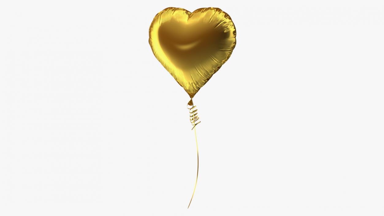 3D model Heart Shaped Foil Balloon Gold