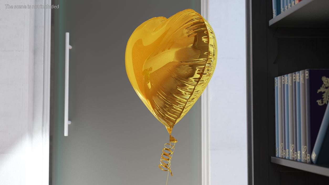 3D model Heart Shaped Foil Balloon Gold