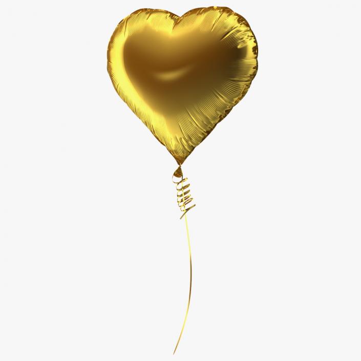 3D model Heart Shaped Foil Balloon Gold