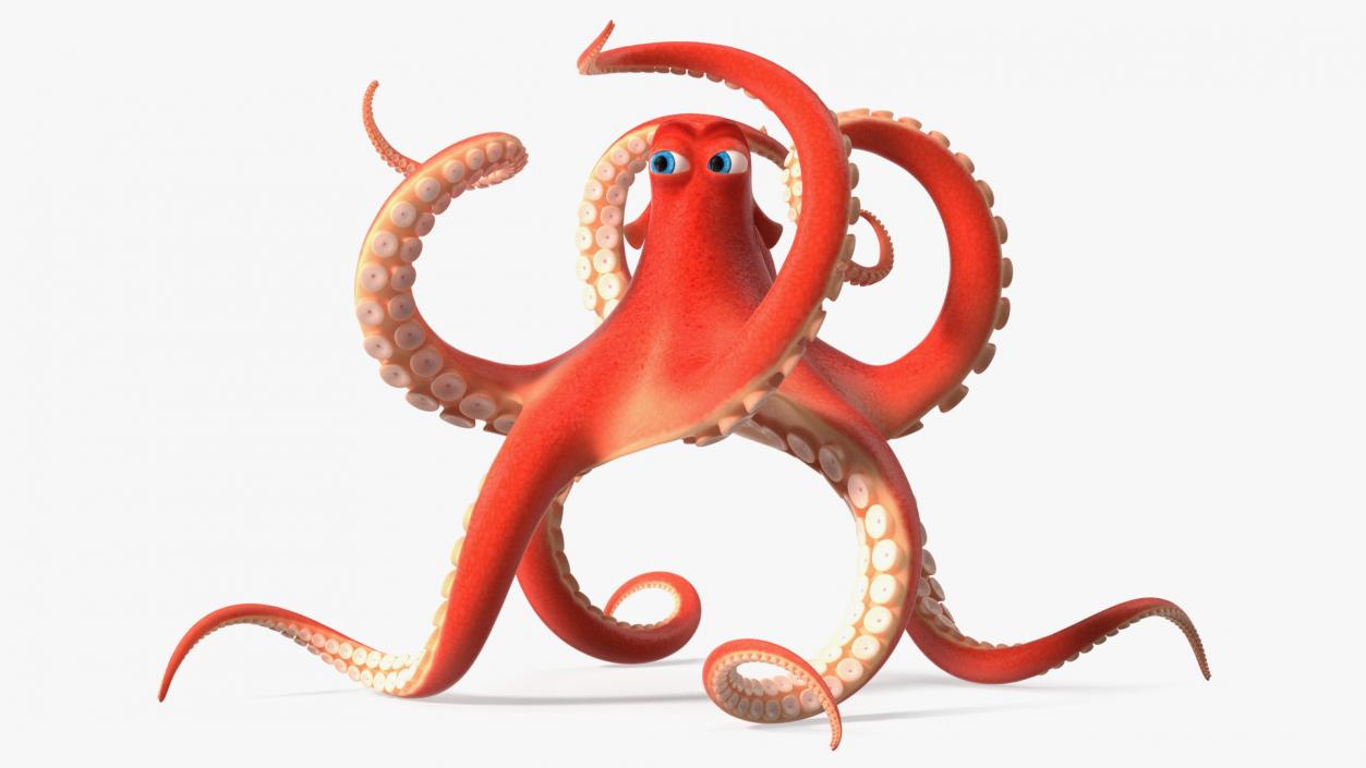 Cartoon Octopus Floating Pose 3D model