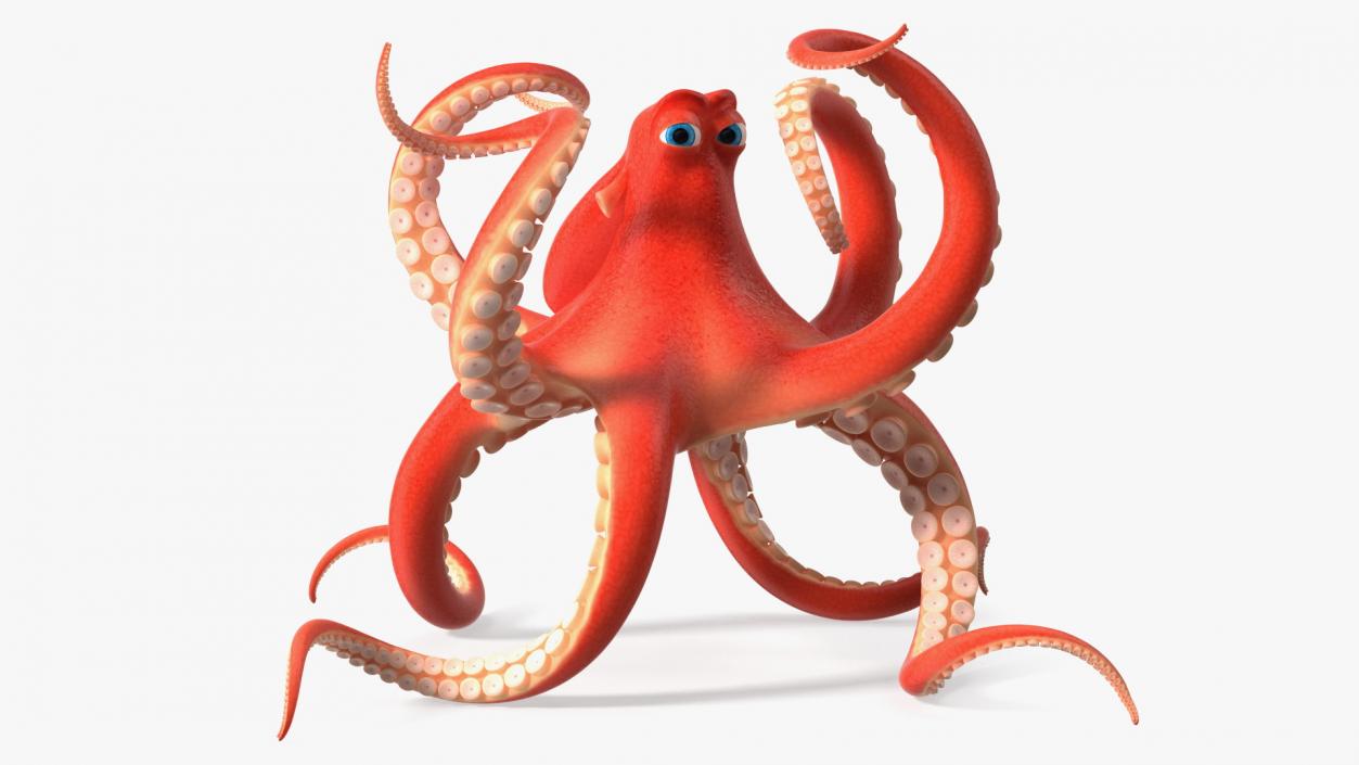 Cartoon Octopus Floating Pose 3D model