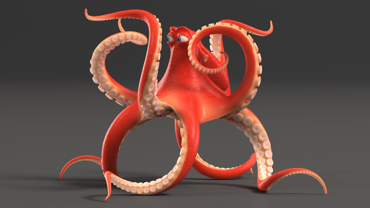 Cartoon Octopus Floating Pose 3D model