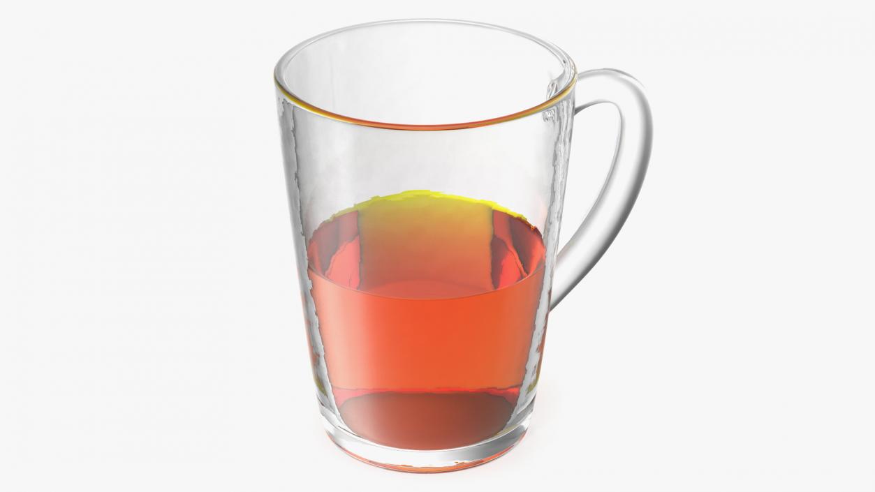 3D Tall Glass Tea Cup Half Full model