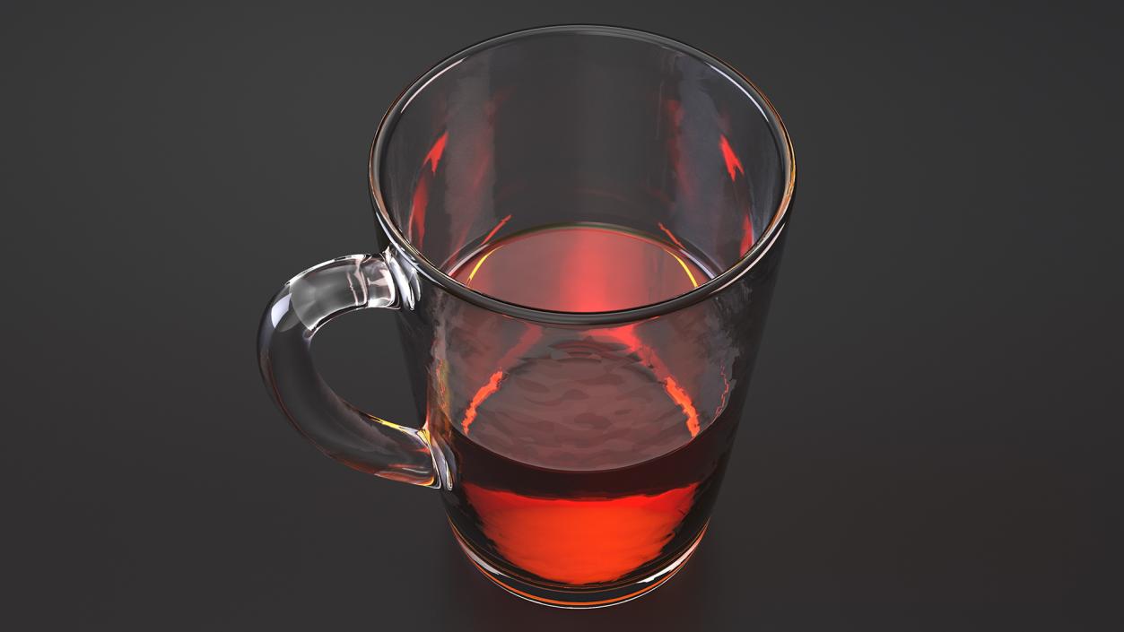 3D Tall Glass Tea Cup Half Full model