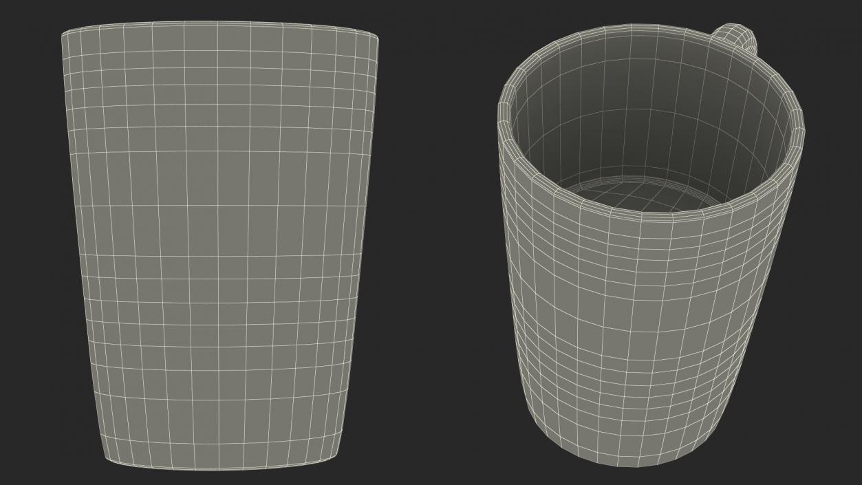 3D Tall Glass Tea Cup Half Full model