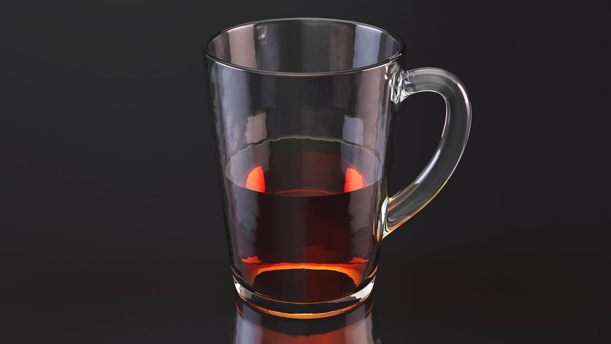 3D Tall Glass Tea Cup Half Full model