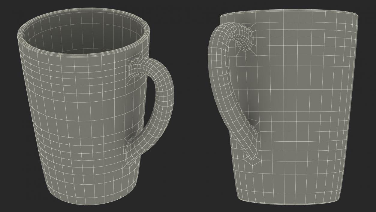 3D Tall Glass Tea Cup Half Full model