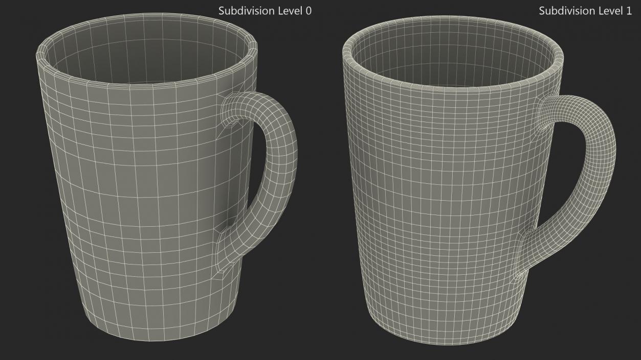 3D Tall Glass Tea Cup Half Full model