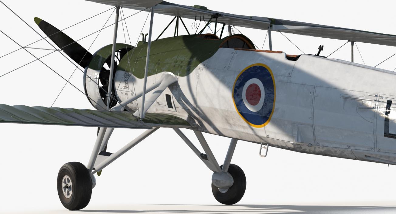 3D Biplane Torpedo Bomber Fairey Swordfish Rigged