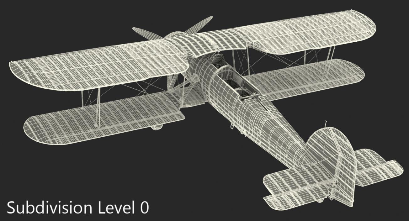 3D Biplane Torpedo Bomber Fairey Swordfish Rigged