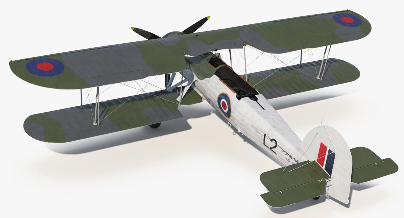 3D Biplane Torpedo Bomber Fairey Swordfish Rigged