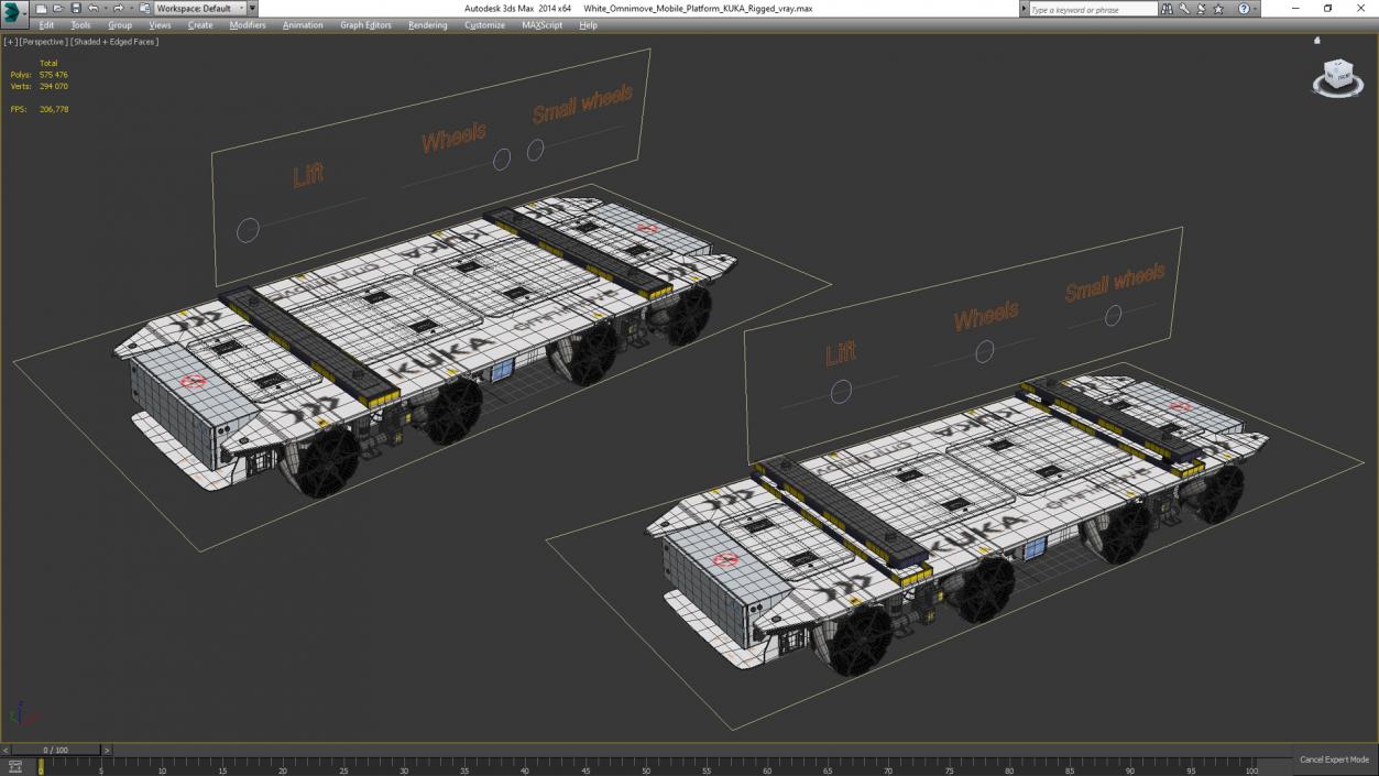 White Omnimove Mobile Platform KUKA Rigged 3D