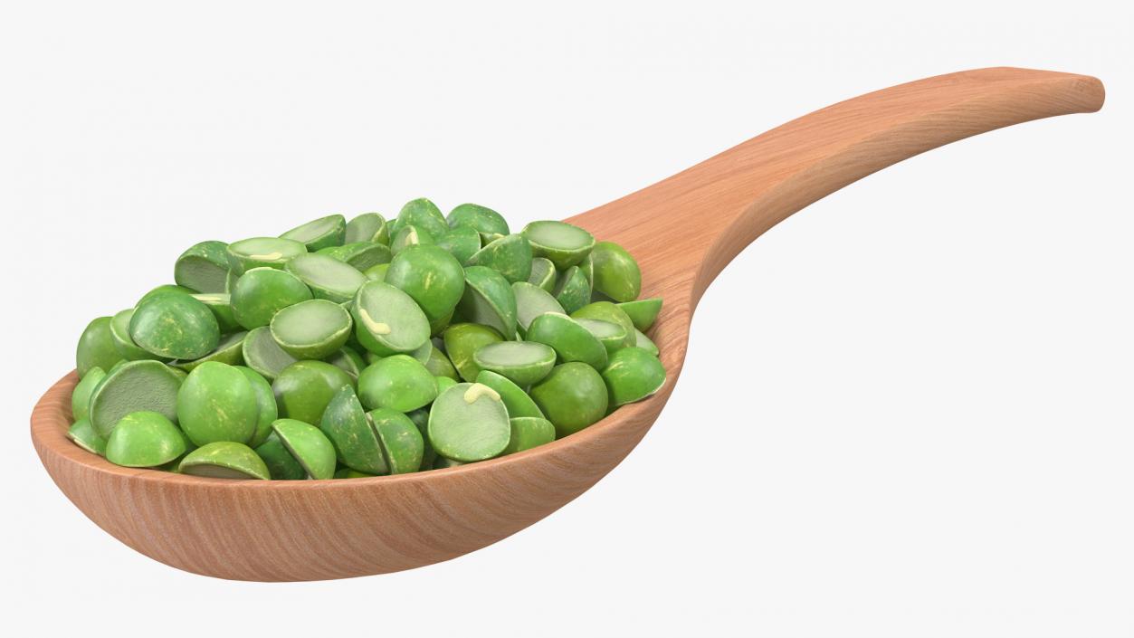 3D Split Pea in a Woden Spoon