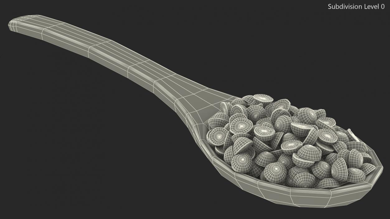 3D Split Pea in a Woden Spoon